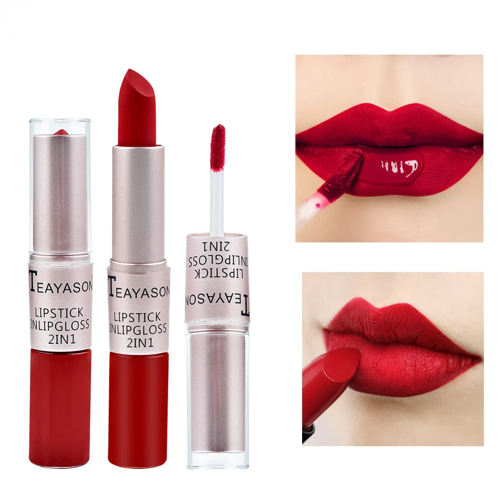 1pc batom rosa sexy brilho lab - Matte Velvet Lip Tint Long Lasting avaliação e preço