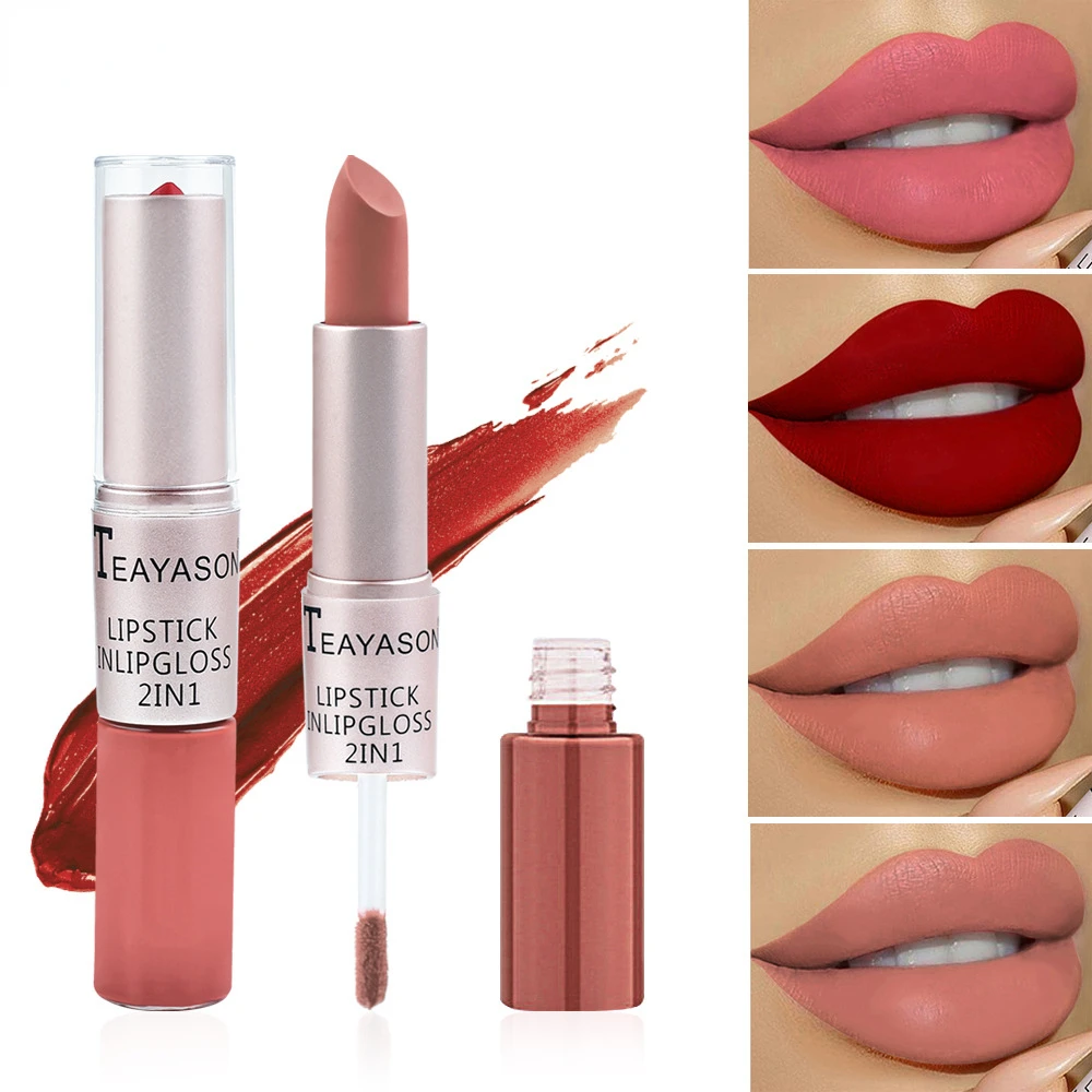 1pc batom rosa sexy brilho lab - Matte Velvet Lip Tint Long Lasting avaliação e preço