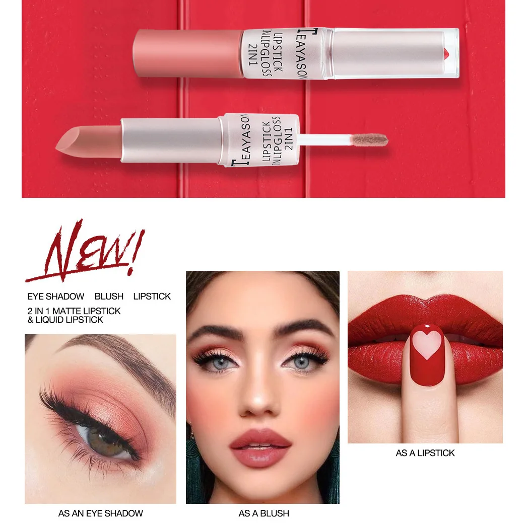 1pc batom rosa sexy brilho lab - Matte Velvet Lip Tint Long Lasting avaliação e preço